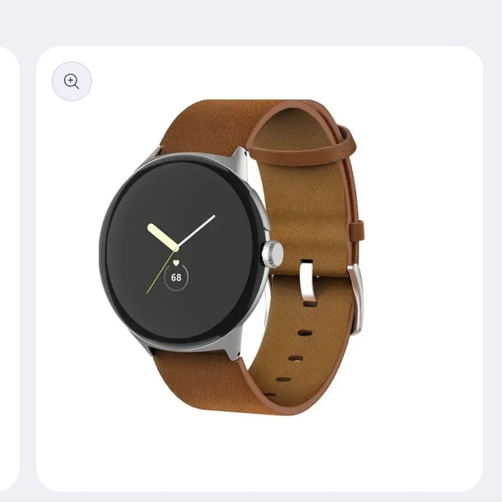 Brown Leather Pixel Watch Strap